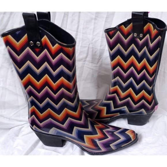Blazin Roxx Multicolor Chevron Rain Boots - Picture 4 of 16